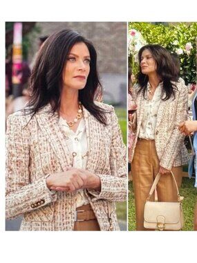 VERONICA BEARD Tweed Cutaway Dickey Jacket Blazer